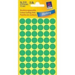 ETYKIETY SAMOPRZYLEPNE 12MM KÓŁKA DO ZAZNACZANIA AVERY ZWECKFORM 3143 ZIELONE 270 SZT