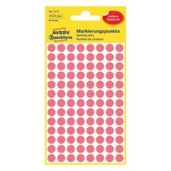 ETYKIETY SAMOPRZYLEPNE 8MM KÓŁKA DO ZAZNACZANIA AVERY ZWECKFORM 3177 CZERWONE ODBLASKOWE 416 SZT