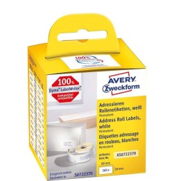 ETYKIETY SAMOPRZYLEPNE 28X89MM DO ADRESOWANIA AVERY ZWECKFORM TRWAŁE, W ROLCE DO DRUK. TERM. AS0722370 BIAŁE 260 SZT