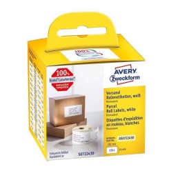 ETYKIETY WYSYŁKOWE 54X101MM DO ADRESOWANIA AVERY ZWECKFORM TRWAŁE, W ROLCE DO DRUK. TERM. AS0722430 BIAŁE 220 SZT