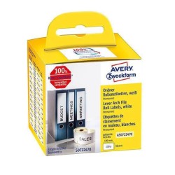 ETYKIETY SAMOPRZYLEPNE 38X190MM NA SEGREGATORY AVERY ZWECKFORM TRWAŁE, W ROLCE DO DRUK. TERM. AS0722470 BIAŁE 110 SZT