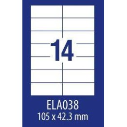 ETYKIETY SAMOPRZYLEPNE 105X42.3MM UNIWERSALNE AVERY ZWECKFORM ECONOMY ELA038 BIAŁE 100ARK*14SZT