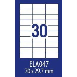 ETYKIETY SAMOPRZYLEPNE 70X29.7MM UNIWERSALNE AVERY ZWECKFORM ECONOMY ELA047 BIAŁE 100ARK*30SZT