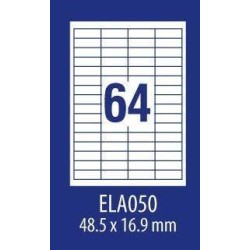 ETYKIETY SAMOPRZYLEPNE 48.5X16.9MM UNIWERSALNE AVERY ZWECKFORM ECONOMY ELA050 BIAŁE 100ARK*64SZT