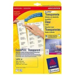 ETYKIETY SAMOPRZYLEPNE 99.1X42.3MM DO ADRESOWANIA AVERY ZWECKFORM L4772-25 PRZEZROCZYSTE 25ARK*12SZT