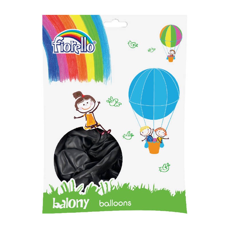 Balony 12" Fiorello 170-2504 metaliczny czarny 100szt