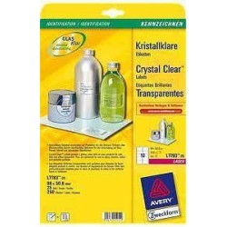 ETYKIETY SAMOPRZYLEPNE 96X50.8MM DO OZNACZANIA AVERY ZWECKFORM L7783-25 PRZEZROCZYSTE 25ARK*10SZT