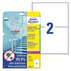FOLIE SAMOPRZYLEPNE 210X148MM ANTYWIRUSOWE I ANTYBAKTERYJNE AVERY ZWECKFORM TRWAŁA L8012-10 PRZEZROCZYSTE 10ARK*2SZT