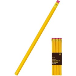 Ołówek z gumką Grand GR-6602 160-1764 żółty HB 12szt