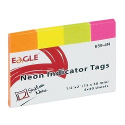 Zakładki indeksujące papierowe 15x50mm Eagle 659-4N 150-1244 neon*4 4x40szt