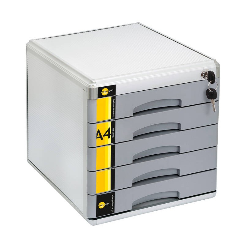 Szafka na dokumenty na zamek 5 szuflad A4 Yellow One YL-SM05 120-1777 305x347x300mm metalowa