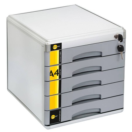 Szafka na dokumenty na zamek 5 szuflad A4 Yellow One YL-SM05 120-1777 305x347x300mm metalowa