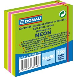Karteczki samoprzylepne 50x50mm DONAU mix neon-pastel 250kart