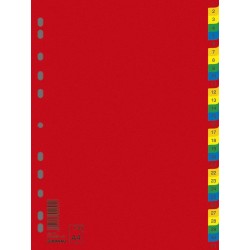 Przekładki 1-31 A4 DONAU z perforacją mix kolorów PP 120g/m²