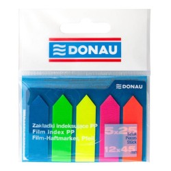 Zakładki indeksujące foliowe 12x45mm DONAU mix kolorów 5x25 szt