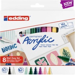Markery akrylowe EDDING mix kolorów 8szt
