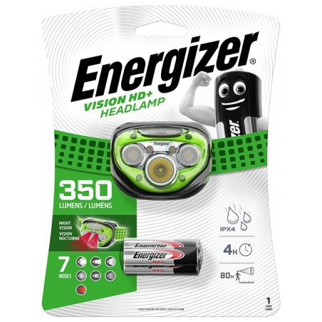 Latarka czołowa ENERGIZER Vision HD Plus Headlight czarna + 3szt. baterii AAA