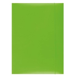 Teczka z gumką A4 OFFICE PRODUCTS zielona karton lakierowany 350gsm