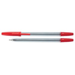Długopis OFFICE PRODUCTS czerwony 1.0mm przezroczysta