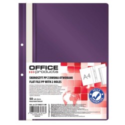Skoroszyt wpinany A4 OFFICE PRODUCTS 2 otwory fioletowy PP 100/170mikr
