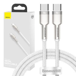 Kabel USB-C do USB-C Baseus Cafule, 100W, 1m (biały)