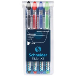 Długopisy SCHNEIDER Slider Basic mix kolorów podstawowych XB 4szt