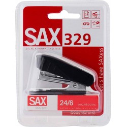 Zszywacz mini plastikowy SAX 329 czarny 20 kart