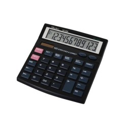 Kalkulator biurowy 132x128x28mm VECTOR KAV VC-555 czarny solarne+bateria LR54