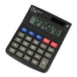 Kalkulator biurowy 131x104x30mm VECTOR KAV VC-805 czarny solarne+bateria LR54