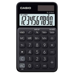 Kalkulator kieszonkowy 118x70x8,4mm CASIO SL-310UC-BK BOX czarny solarne+bateria LR1130