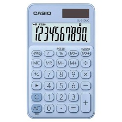 Kalkulator kieszonkowy 118x70x8,4mm CASIO SL-310UC-LB BOX jasnoniebieski solarne+bateria LR1130