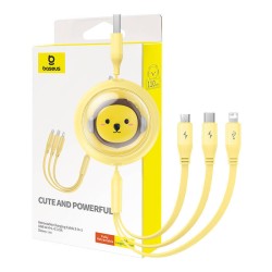 Kabel ładowania 3w1 Baseus USB do USB-C, USB-M, Lightning 3,5A, 1,1m (żółty)