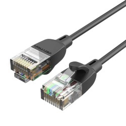 Kabel sieciowy UTP CAT6A Vention IBIBI RJ45 Ethernet 10Gbps 3m czarny wąski typ