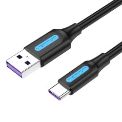 Kabel USB 3.0 A do USB-C Vention COZBC 3A 0,25m czarny PVC