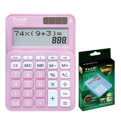 Kalkulator dwuliniowy 10cyfr Toor Electronic TR-1223DB-P 120-1902 różowy zasilanie solarne + bateria 148x105x20mm