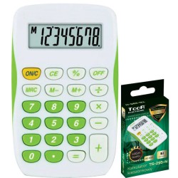 Kalkulator kieszonkowy 8cyfr Toor Electronic TR-295-N 120-1770 biało-zielony zasilanie bateryjne 90x55x11mm