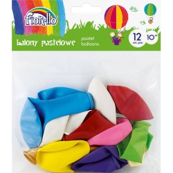 Balony 10" Fiorello 170-2453 pastelowy mix kolorów 12szt