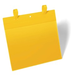 Kieszeń magazynowa z paskami montażowymi pozioma A4 DURABLE 175104 żółta 50 szt