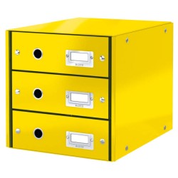 Pojemnik z szufladami 286x358x282mm LEITZ Click & Store WOW 60480016 Żółty 3 szuflady