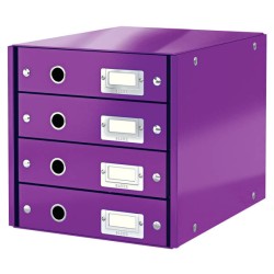 Pojemnik z szufladami 286x358x282mm LEITZ Click & Store WOW 60490062 Fioletowy 4 szuflady