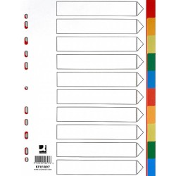 Przekładki 10+1 A4 Q-CONNECT mix kolorów PP 11kart