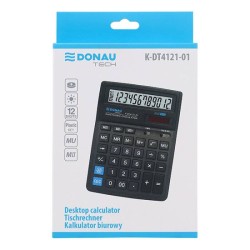 Kalkulator 190x143x40mm DONAU TECH czarny solarne+bateria