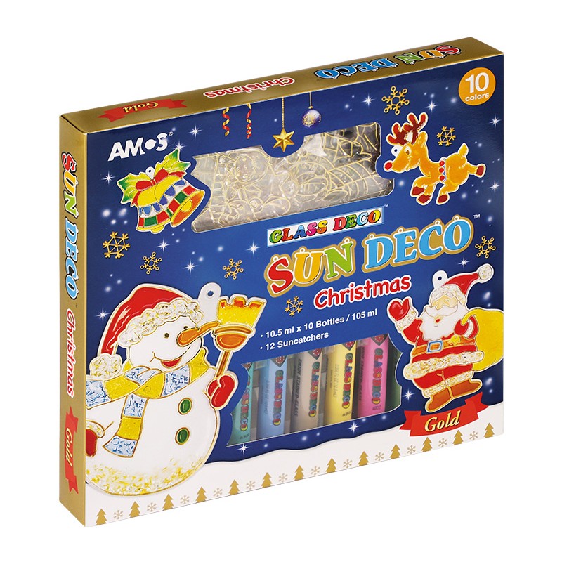 Farby witrażowe AMOS SD10P10-CH &8211 10 kolorów + witraże Christmas