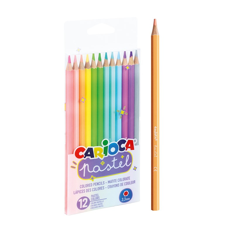 Kredki ołówkowe pastelowe CARIOCA 12 kol. (43034)