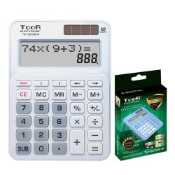 Kalkulator dwuliniowy TOOR TR-1223DB-W 10-pozycyjny biały