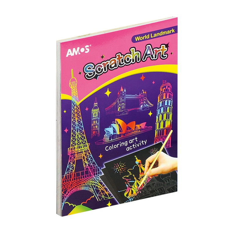 Karty do zdrapywania AMOS Scratch Art SA4-FA 14 ark. 10&21514 cm
