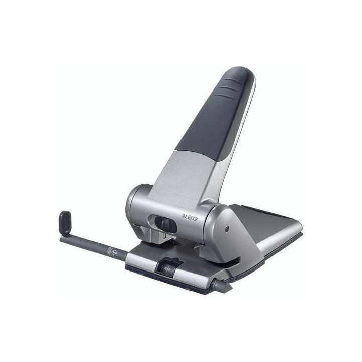 DZIURKACZ Z OGRANICZNIKIEM ALUMINIOWY LEITZ 5180 51800084 SREBRNY 65 KART