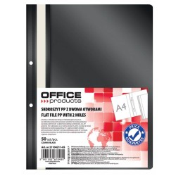 Skoroszyt wpinany A4 OFFICE PRODUCTS 2 otwory czarny PP 100/170mikr