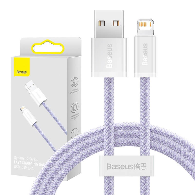 Kabel USB do Lightning Baseus Dynamic 2, 2.4A, 1m (fioletowy)