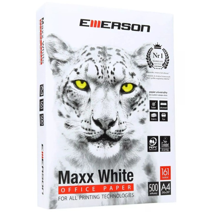 PAPIER KSERO A4 75G EMERSON MAXX WHITE BIAŁY 161 CIE 500 ARK